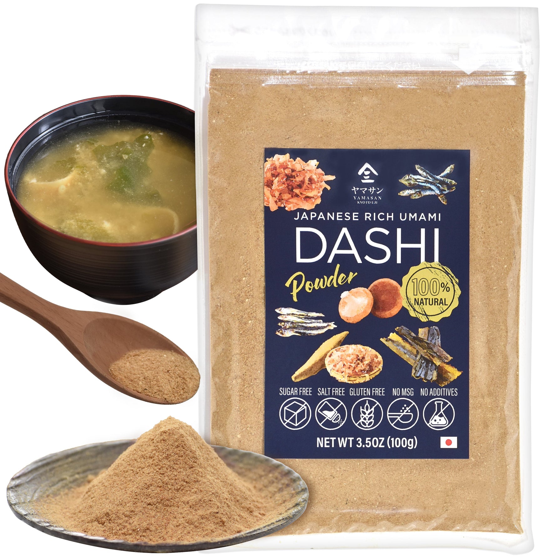 Japanese Rich Umami Dashi Powder 100g(3.5oz) YAMASAN KYOTOUJI