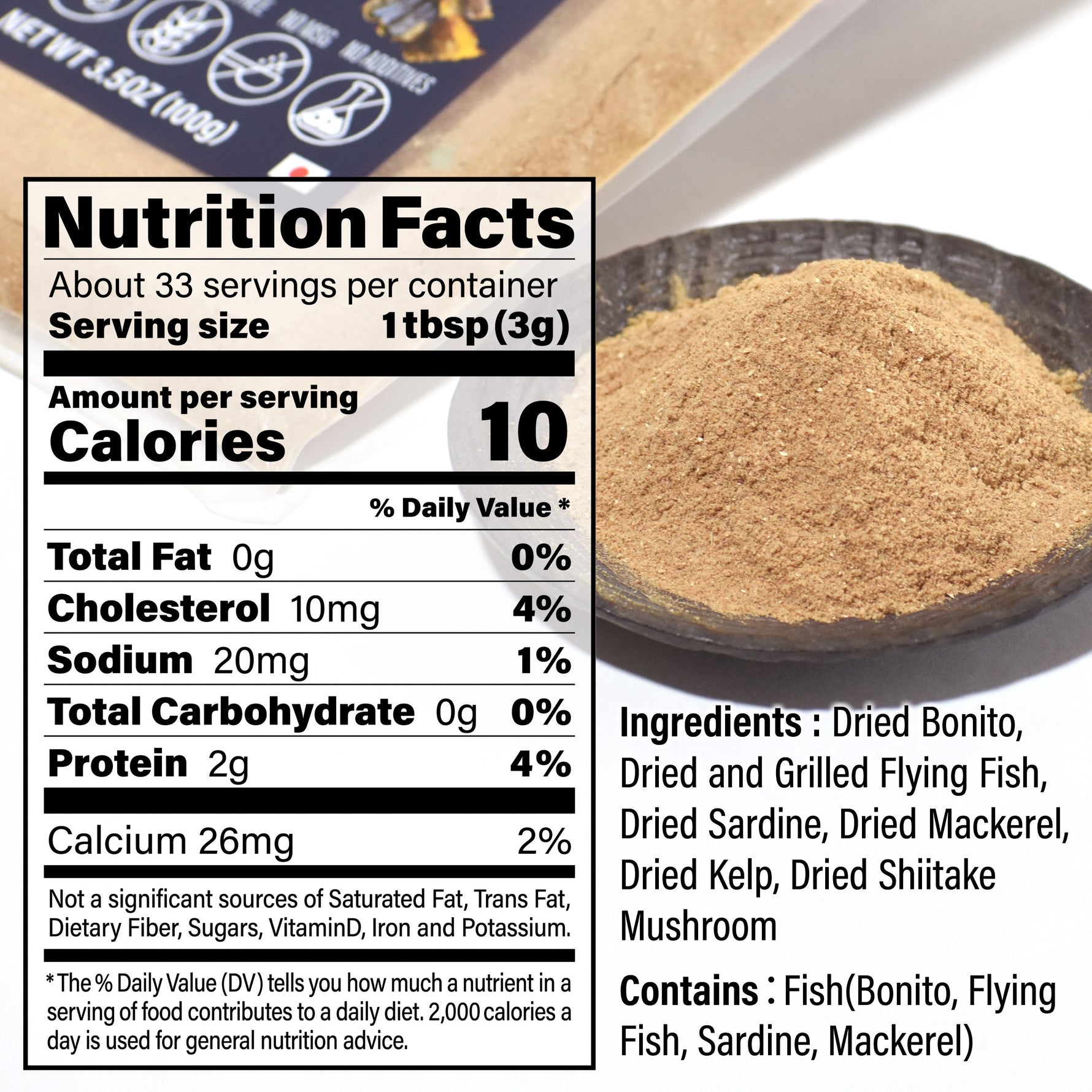 Japanese Rich Umami Dashi Powder 100g(3.5oz) YAMASAN KYOTOUJI